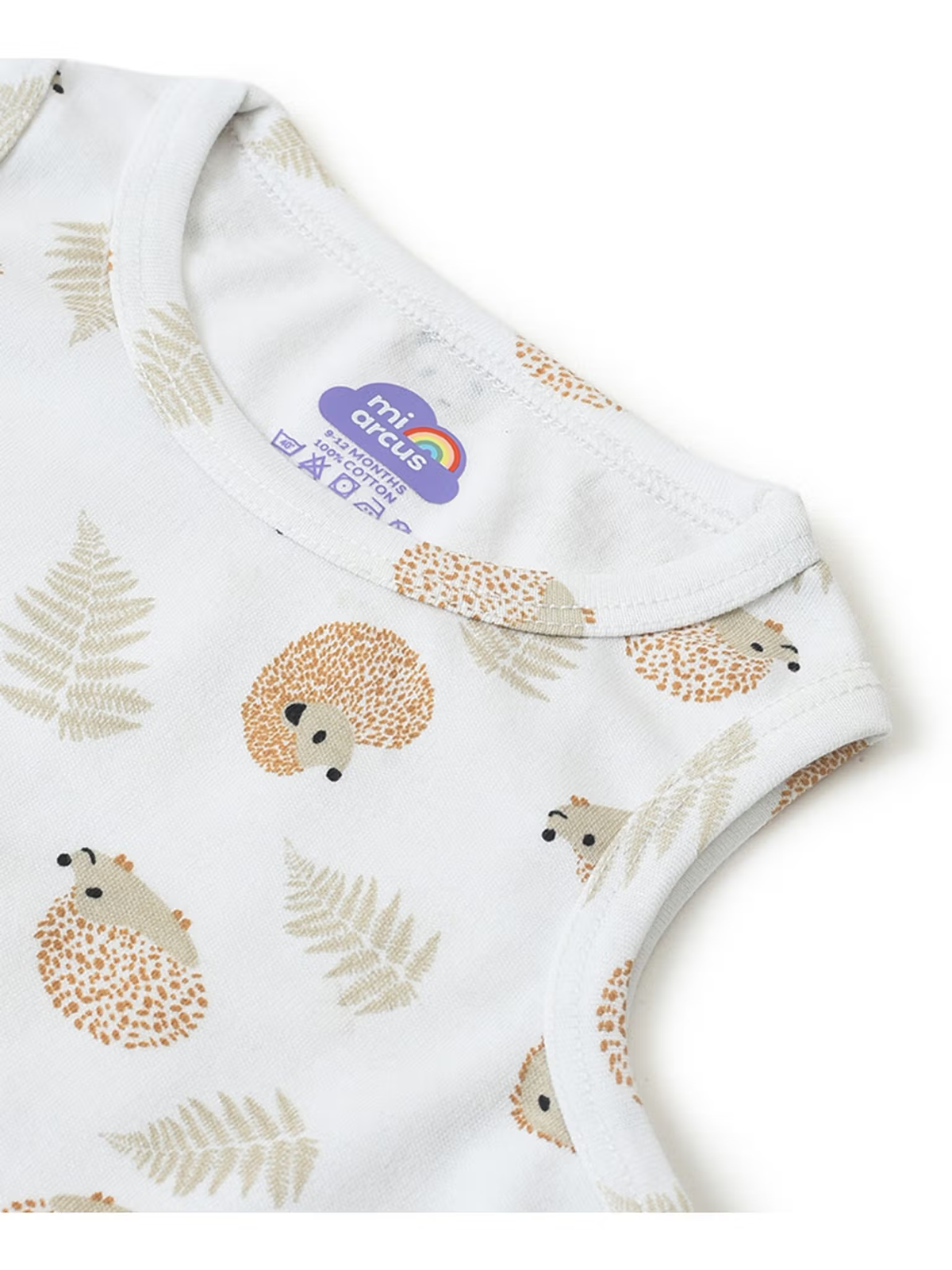 Girls printed sleeveless cotton T-shirt – front view