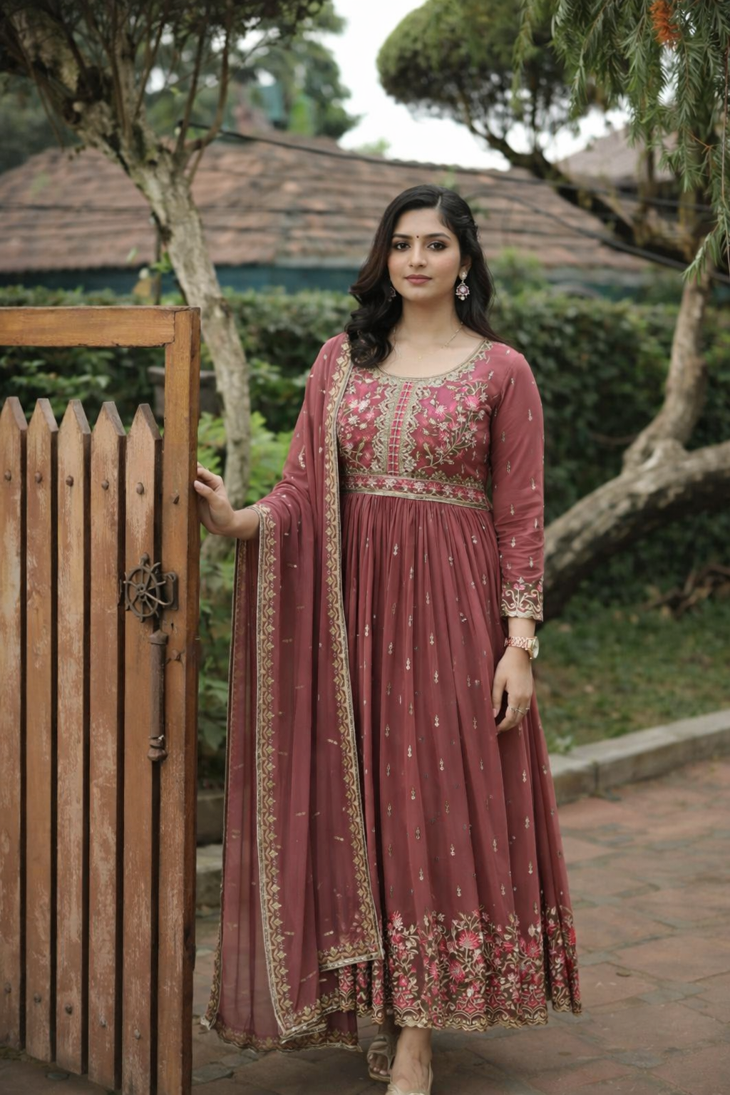 AROMIE Peach Designer Sharara Suit Set - Elegant Festive Wear