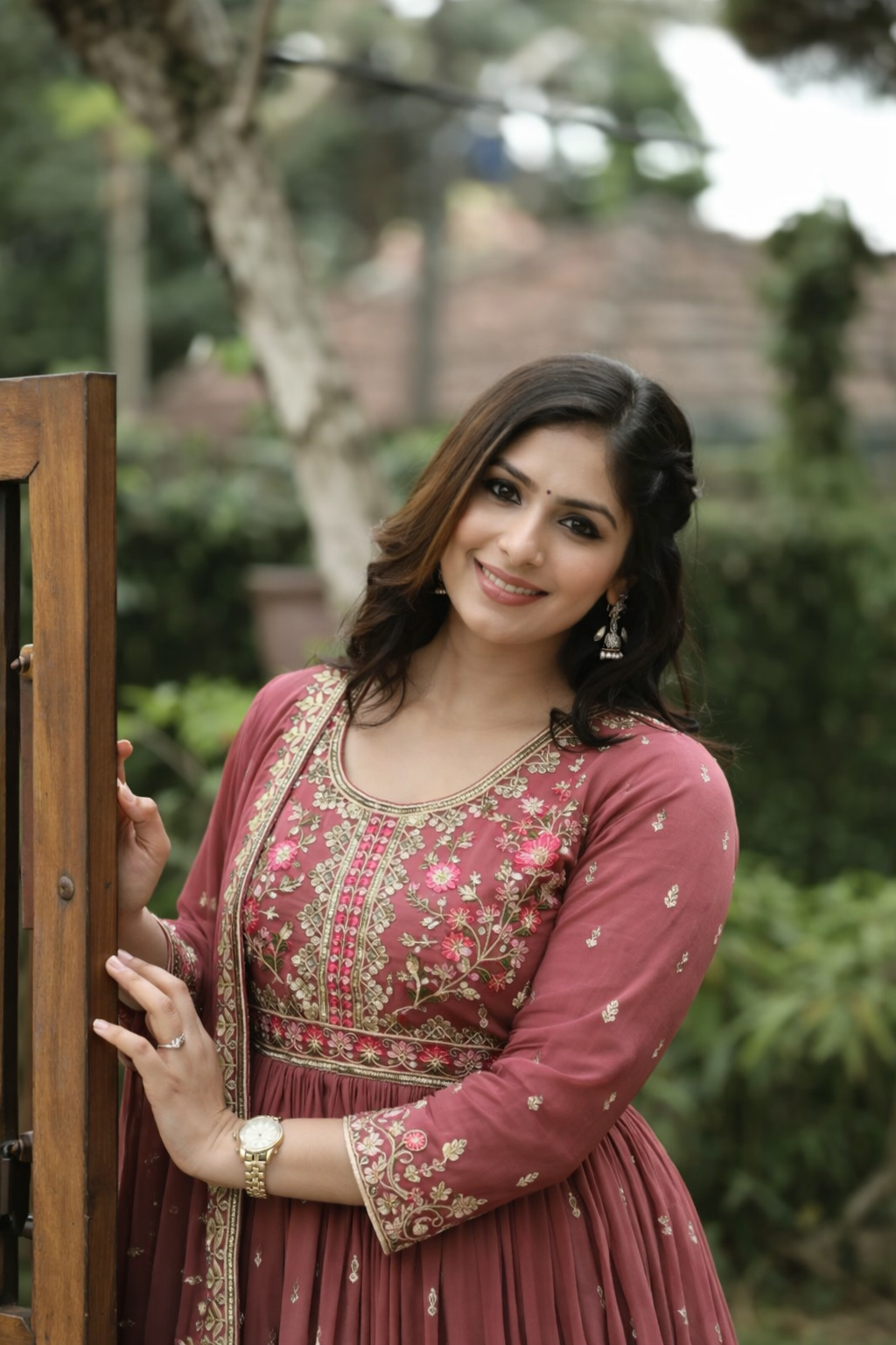 AROMIE Peach Designer Sharara Suit Set - Elegant Festive Wear