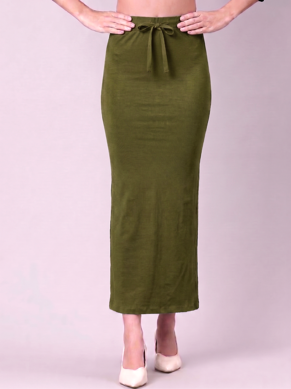 Olive Cotton Saree Shapewear with Elastic Waistband (Copy)