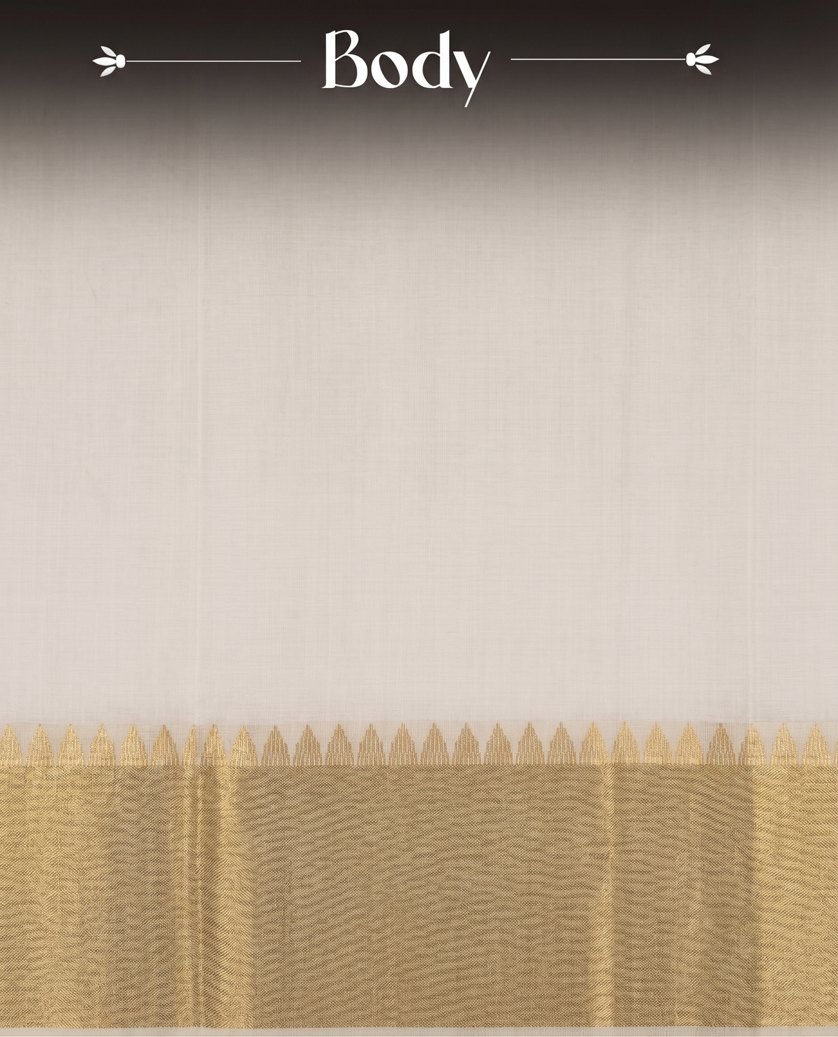 Cotton Kasavu Saree with geometric motif