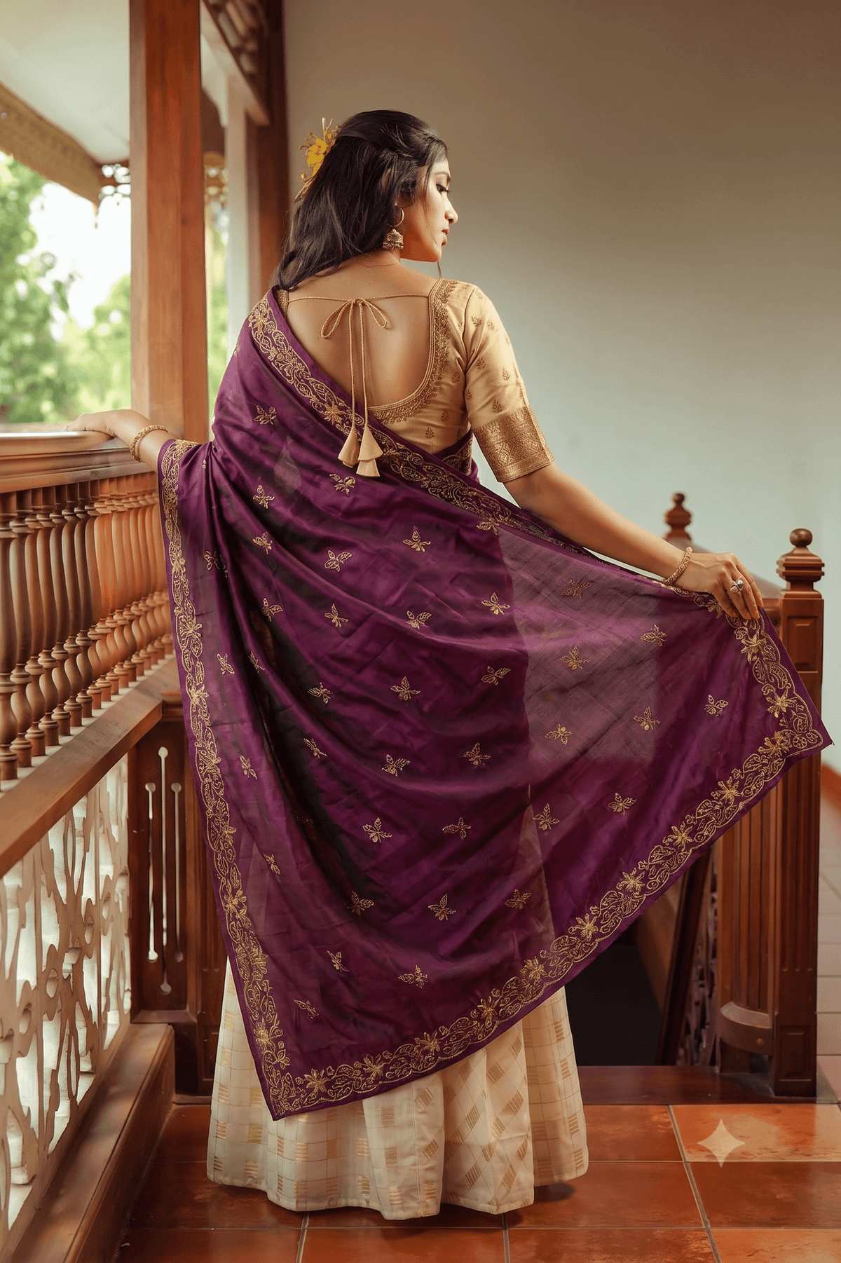 Ready-to-Wear Semi Silk Dhavani Set with Pavada and Stitched Blouse AROMIE