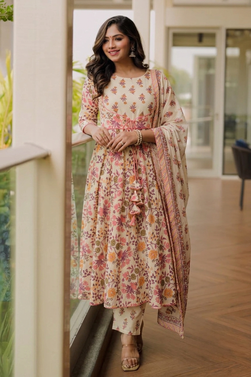 Chandrika Embroidery Cotton Suit Set