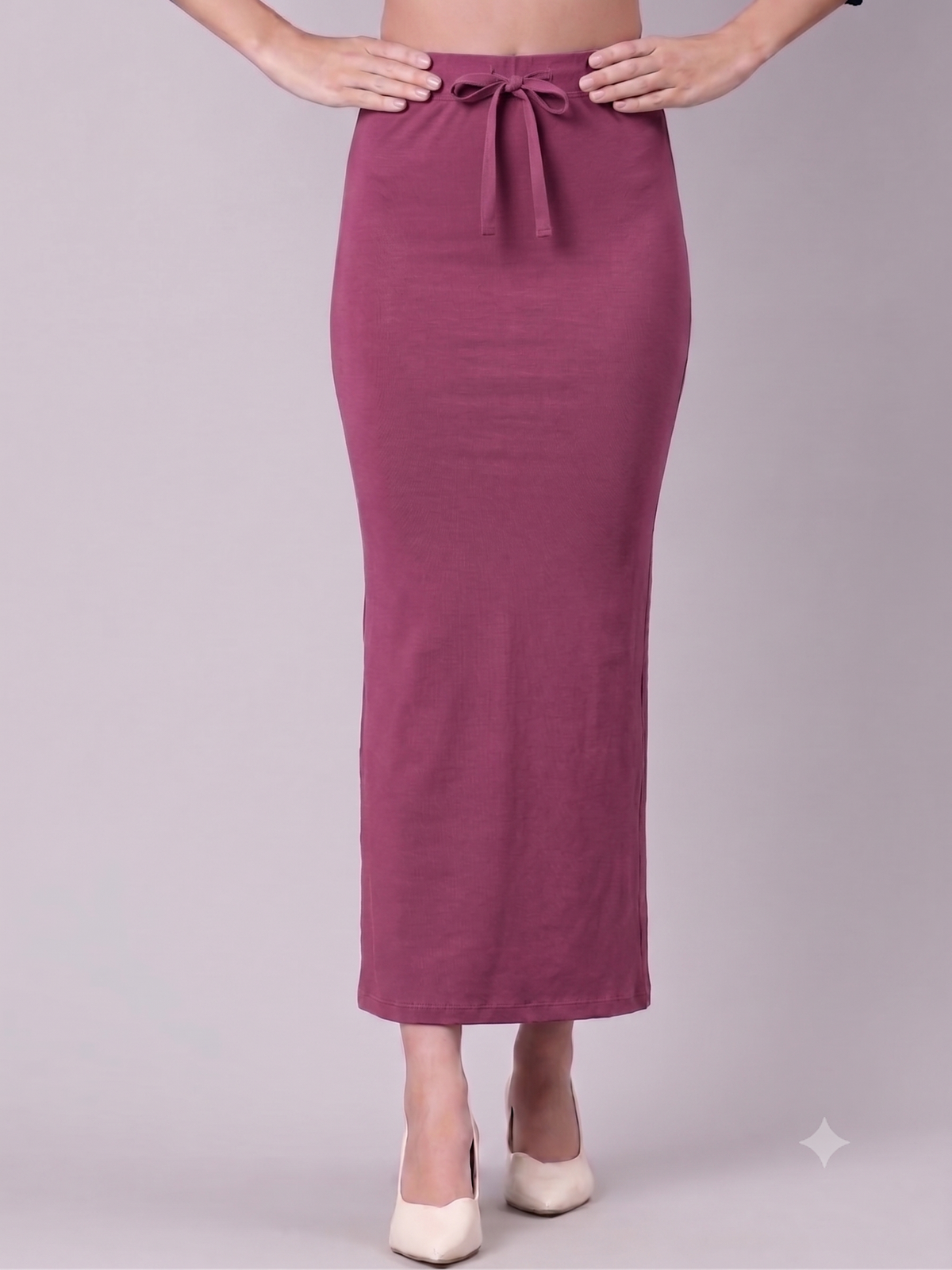 Old rose Cotton Saree Shapewear with Elastic Waistband (Copy)