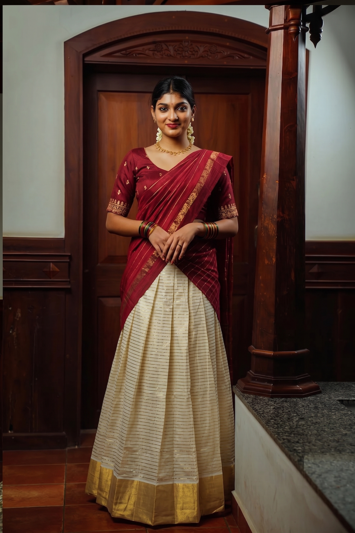 Ready-to-Wear Semi Silk Dhavani Set with Pavada and Stitched Blouse (Copy) AROMIE