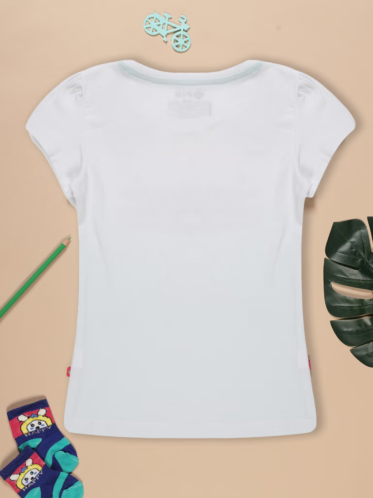 Girls cotton typography t-shirts