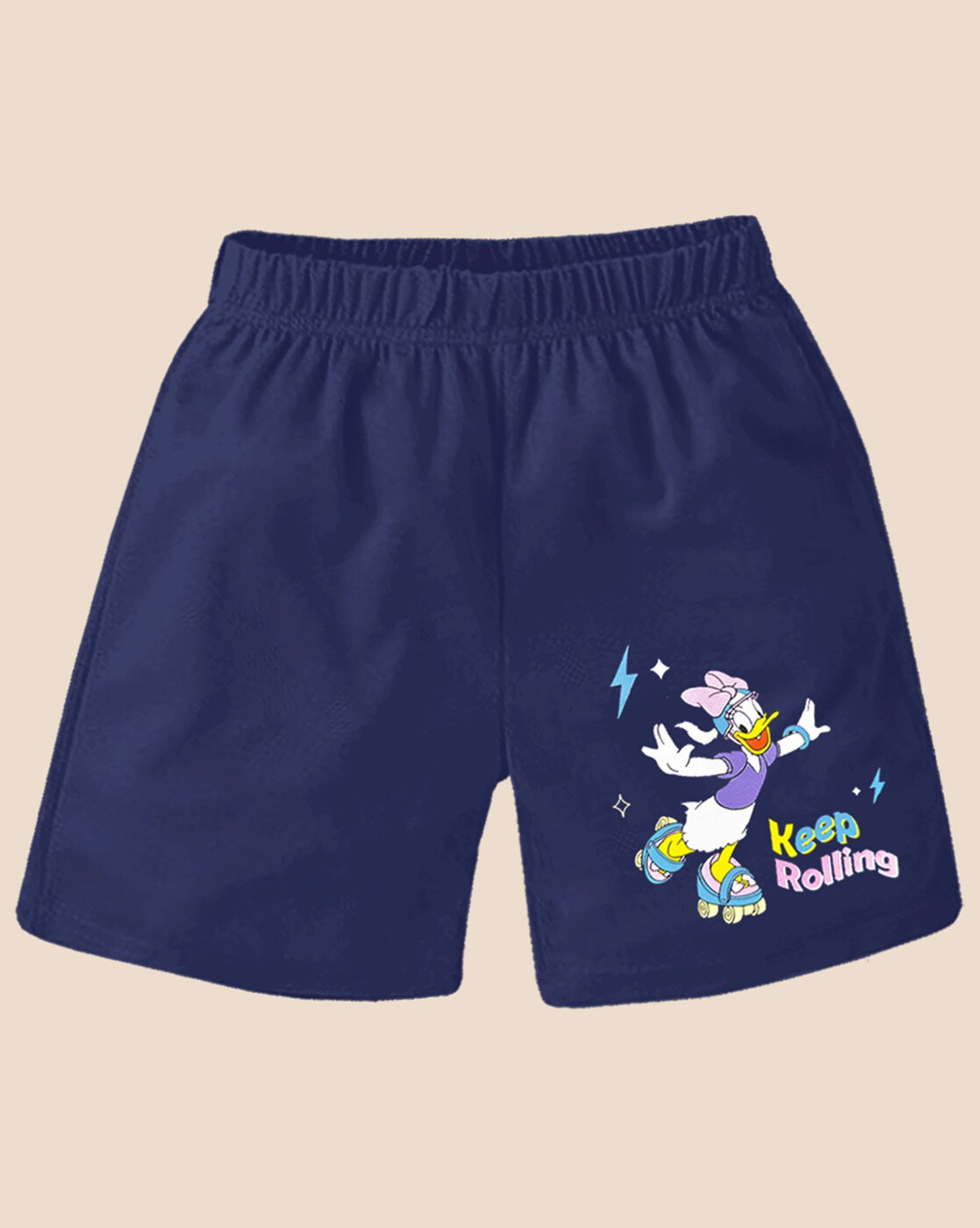 "Pack of 5 girls’ cartoon cotton shorts – colorful, regular fit, breathable and summer-ready"