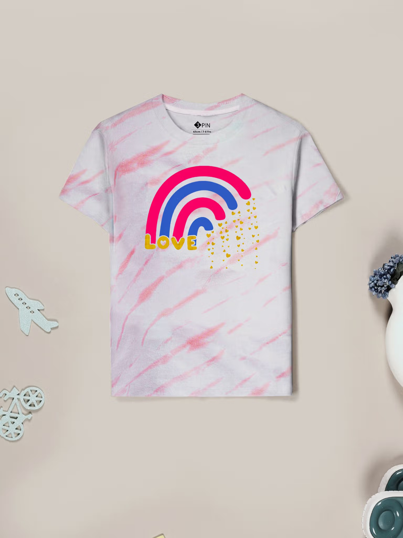 Girls tie-dye cotton t-shirts pack