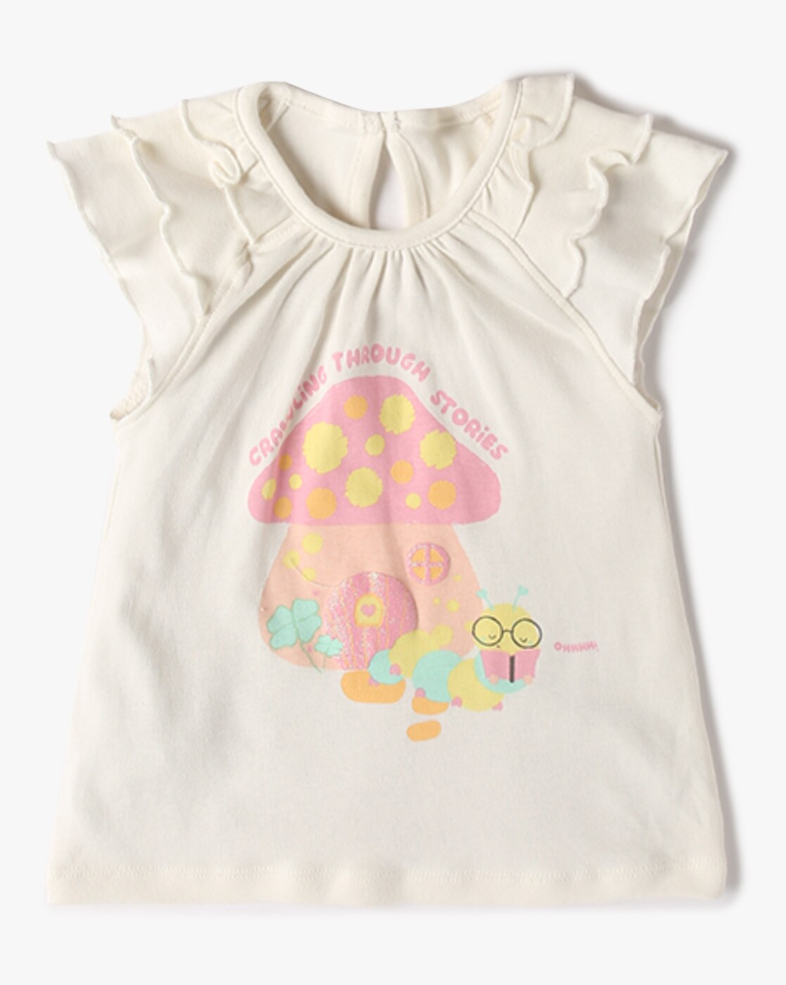 Assorted girls garden bug print cotton t-shirts