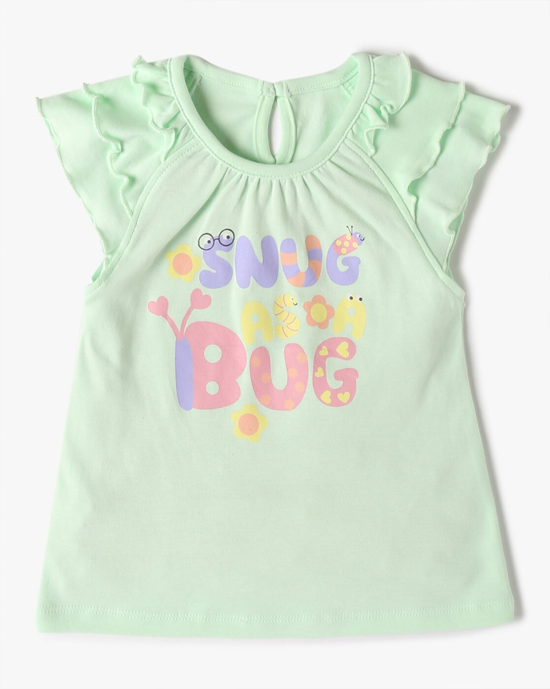 Assorted girls garden bug print cotton t-shirts