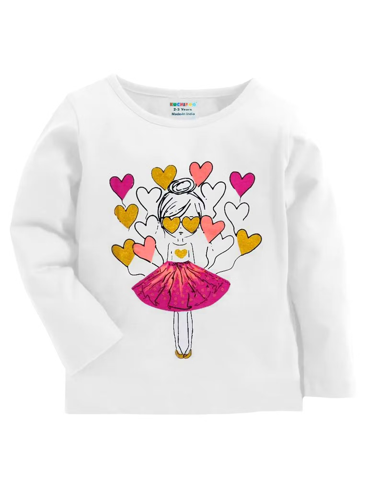 Girls full sleeve graphic t-shirts pack