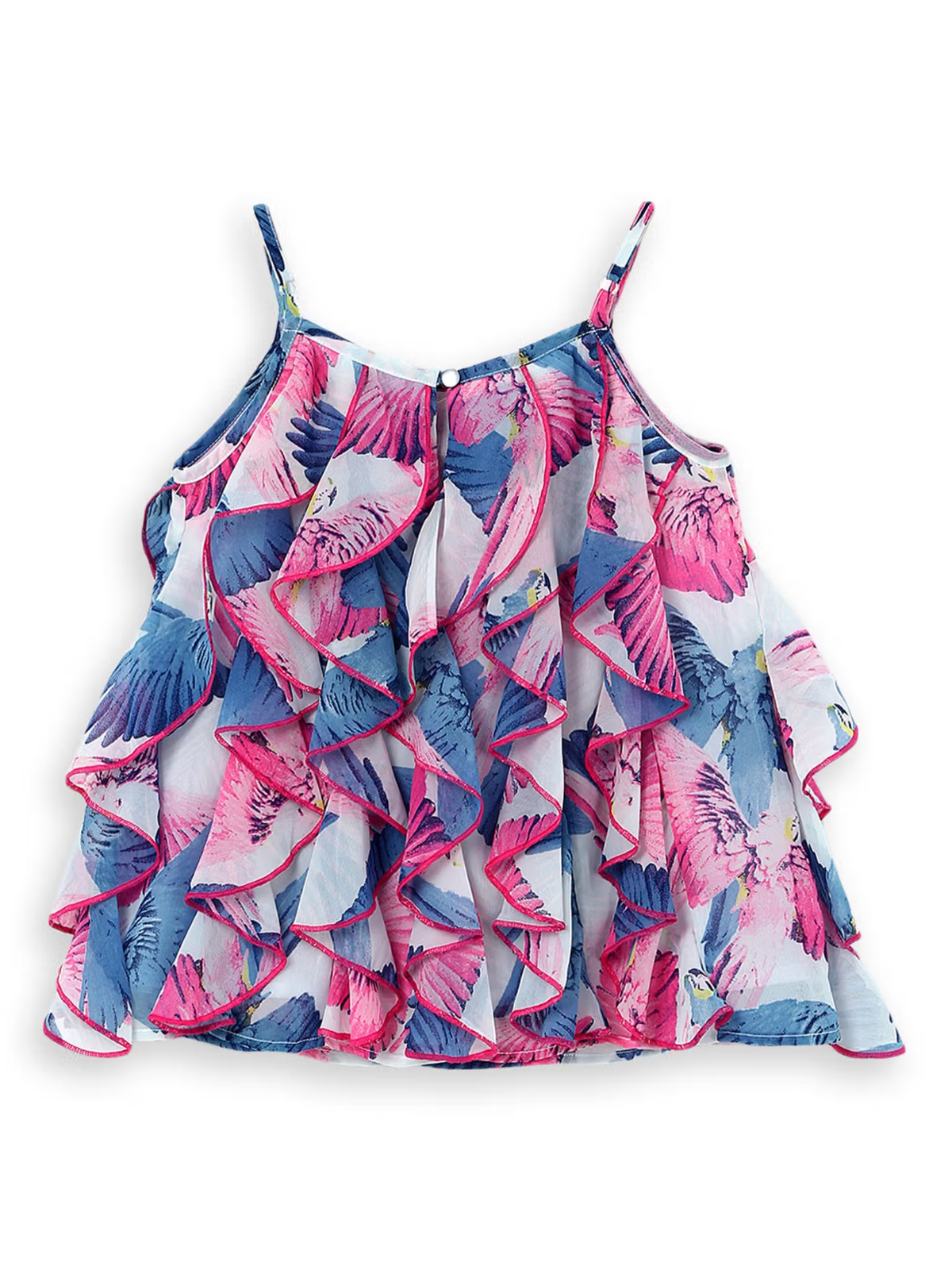 Girls multi-coloured sleeveless printed top