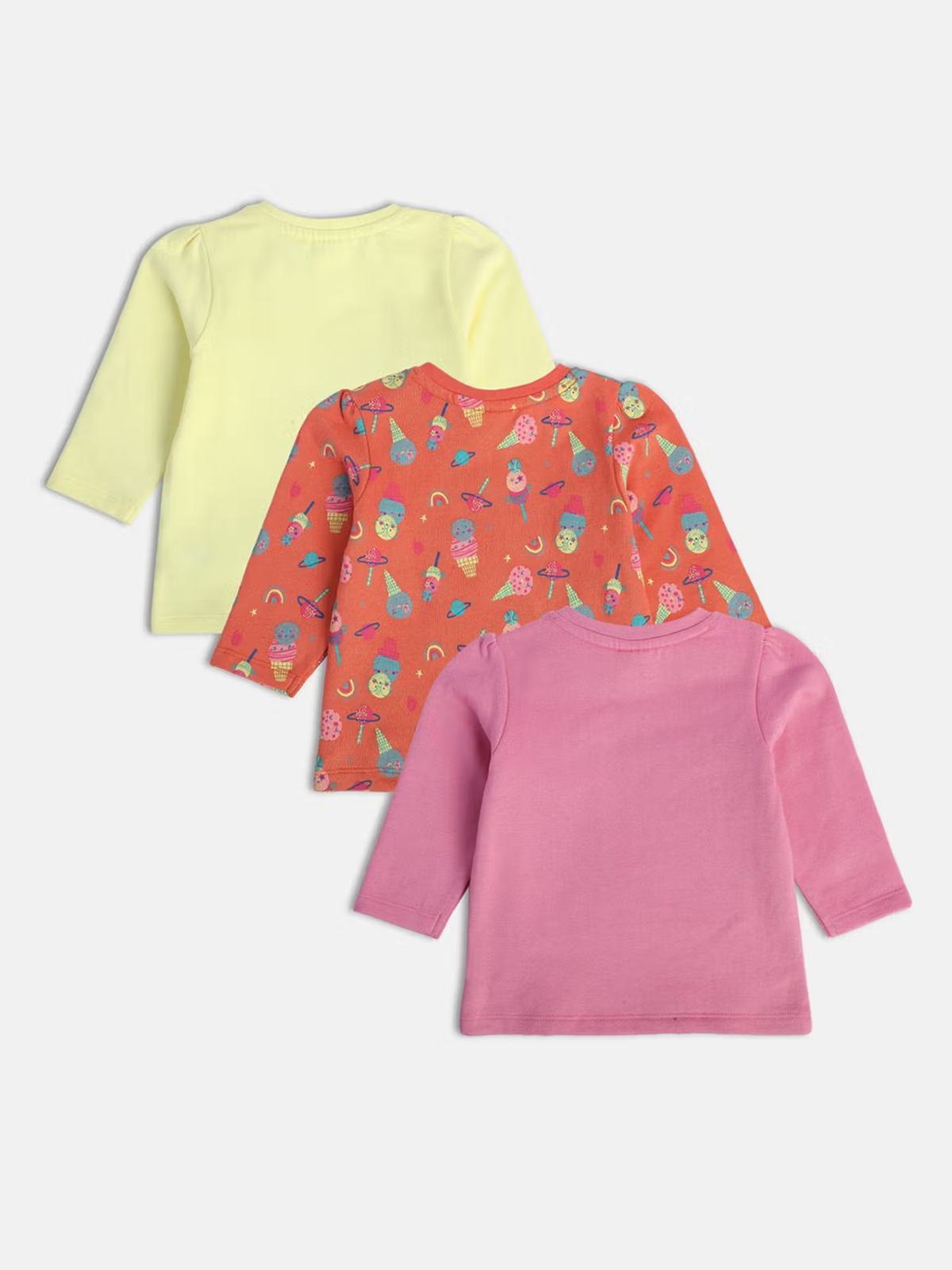 Newborn baby girl cotton printed tops pack