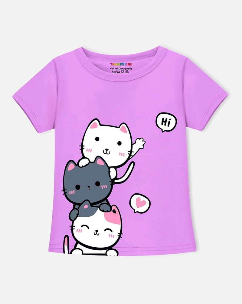 Girls Cotton T-Shirts Pack of 5 – Round Neck
