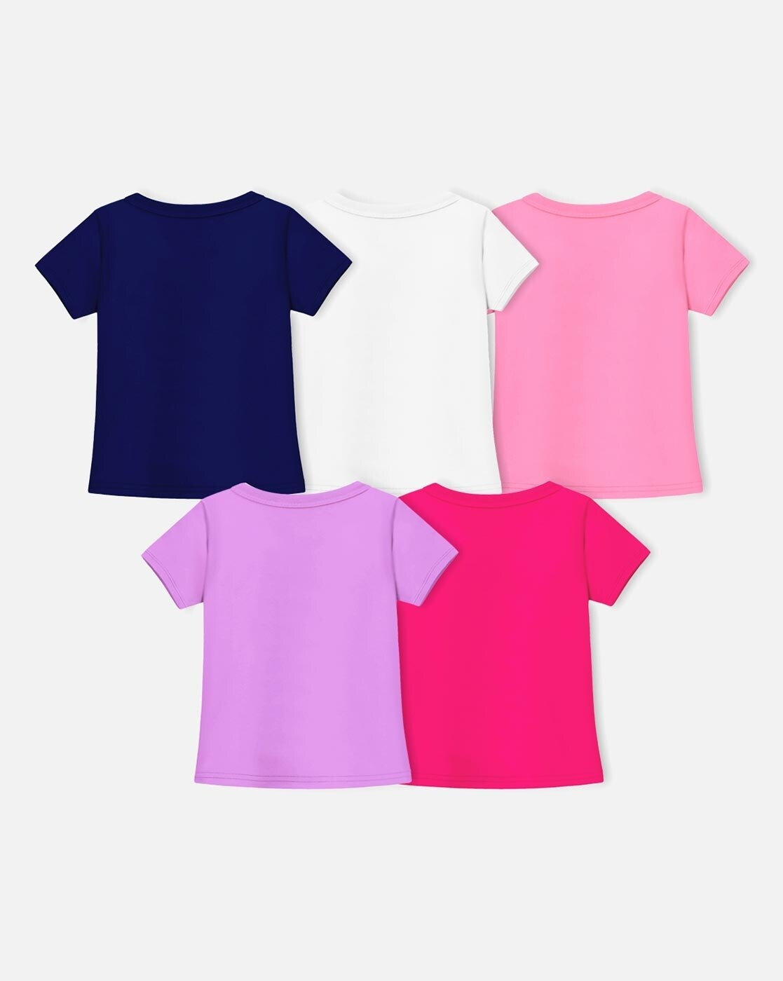 Girls Cotton T-Shirts Pack of 5 – Round Neck