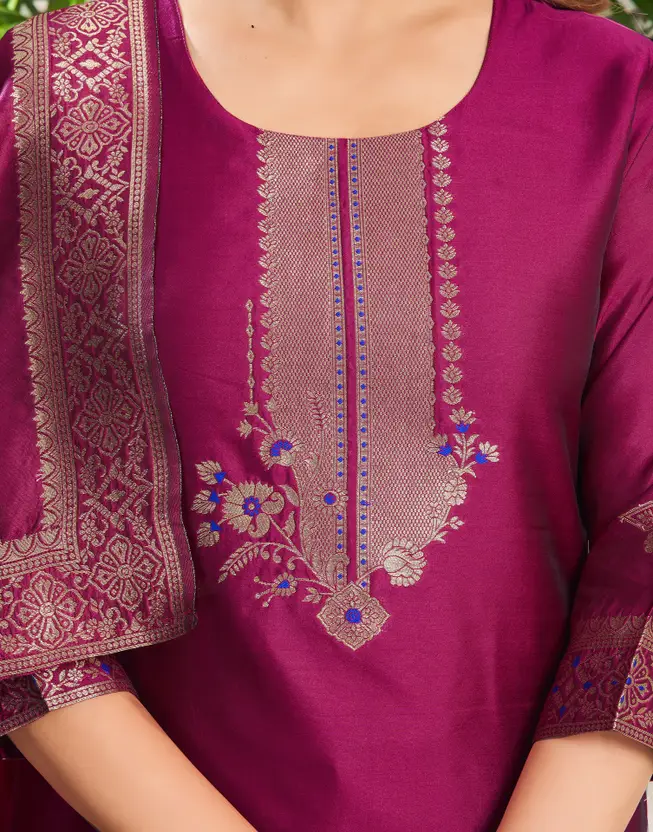 ilk dupatta with golden accents – Traditional Indian wear for weddings