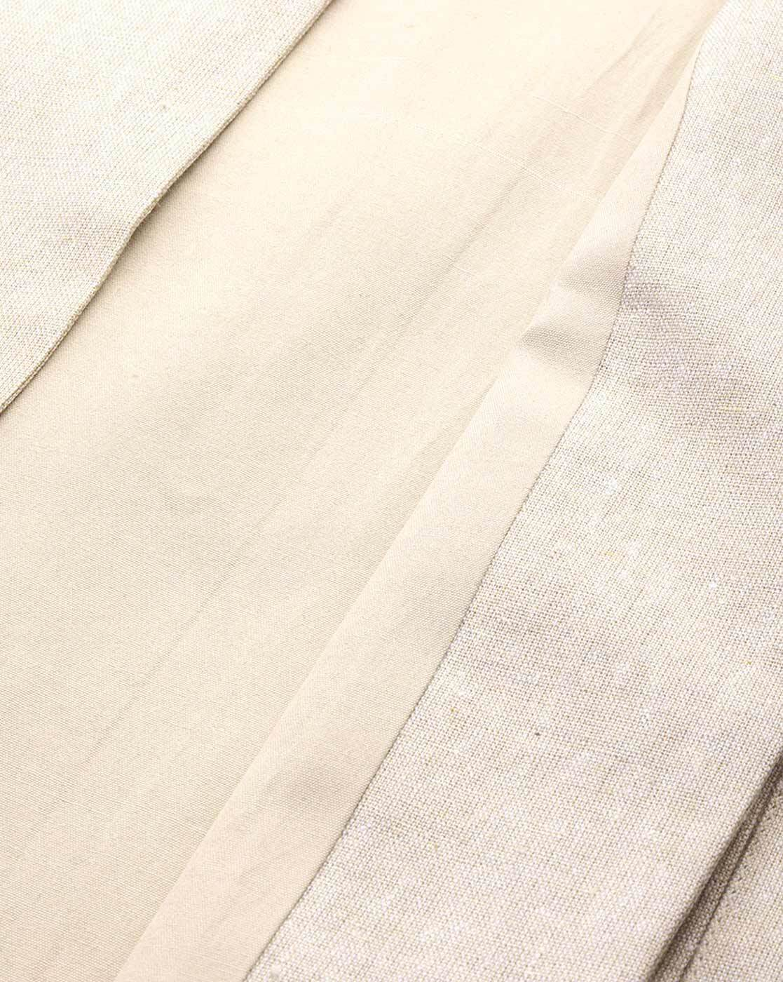 Front view of beige cotton open front jacket for women – lightweight and casual