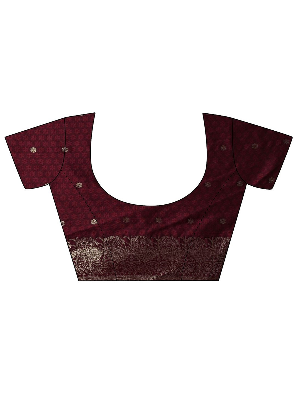 Maroon Banarasi Silk Blend Saree with Woven Ethnic Motifs aromie