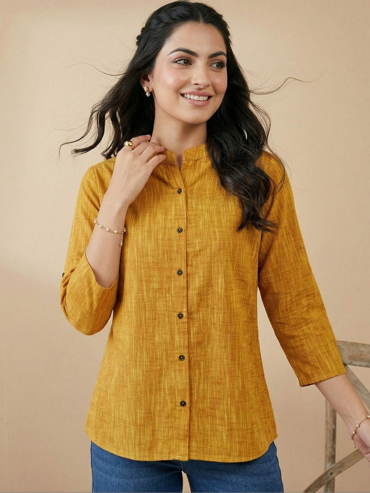 Women’s Mustard Yellow Pure Cotton Kurti AROMIE.STORE