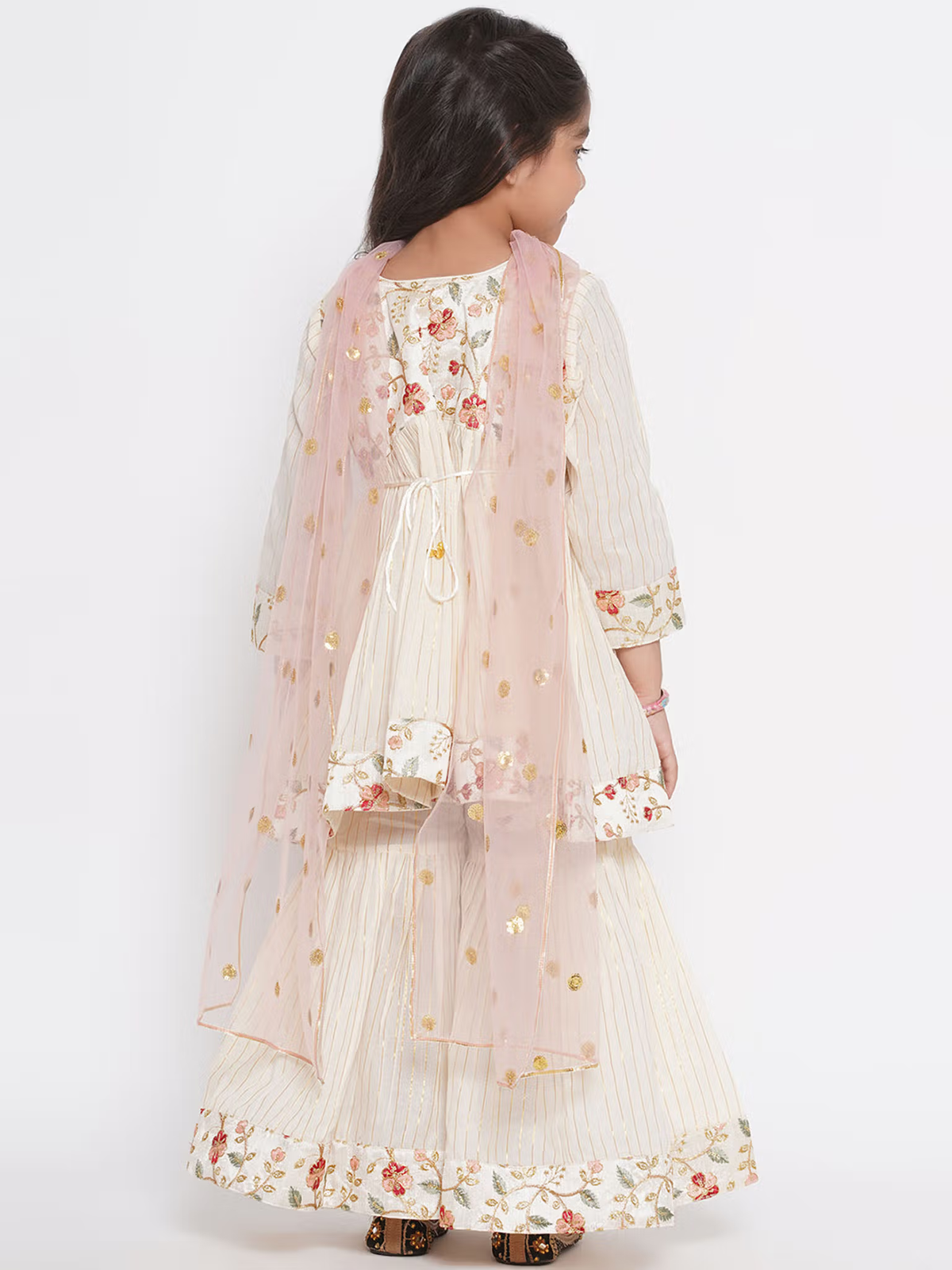Floral Embroidered Anarkali Kurta Set for Kids