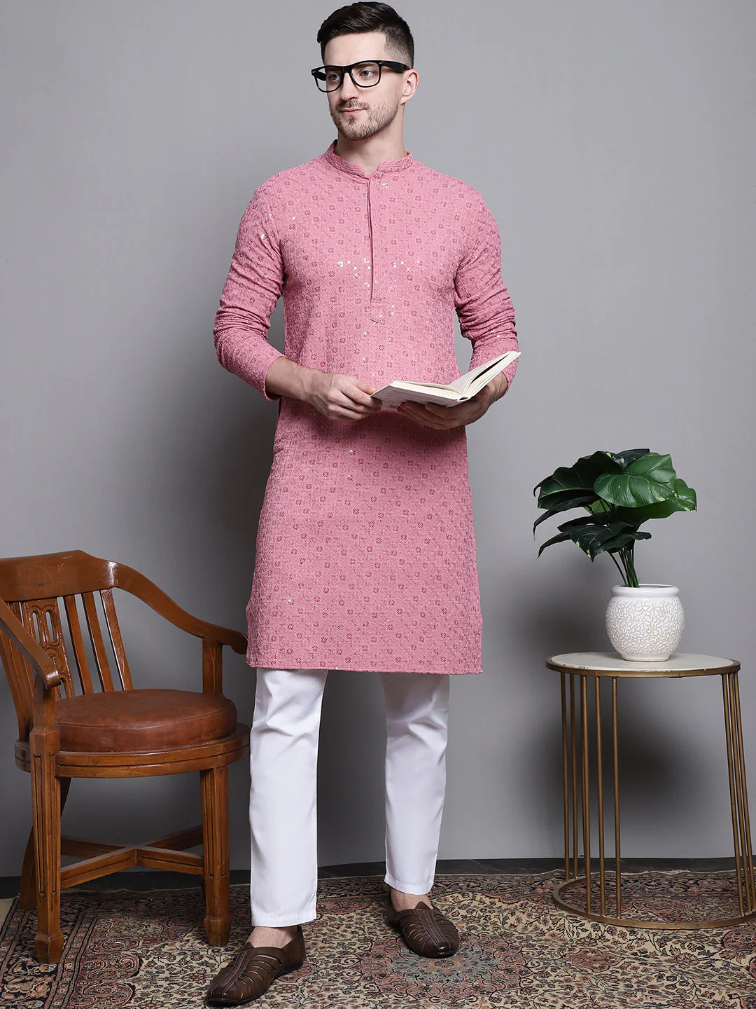 Sequin Embroidered Pure Cotton Kurtas