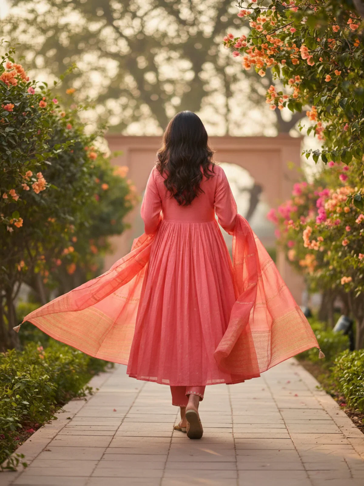Embroidered Anarkali Calf Length Kurta and Pant With Dupatta
