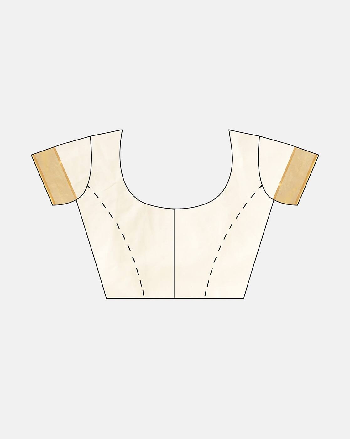 Aromie beige blouse design for affordable embellished saree with gold sleeve borders
