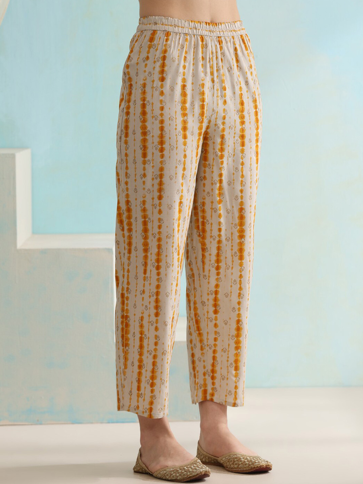 Stylish three piece Kurtha set featuring vibrant patterns, perfect for affordable ethnic wear Canada