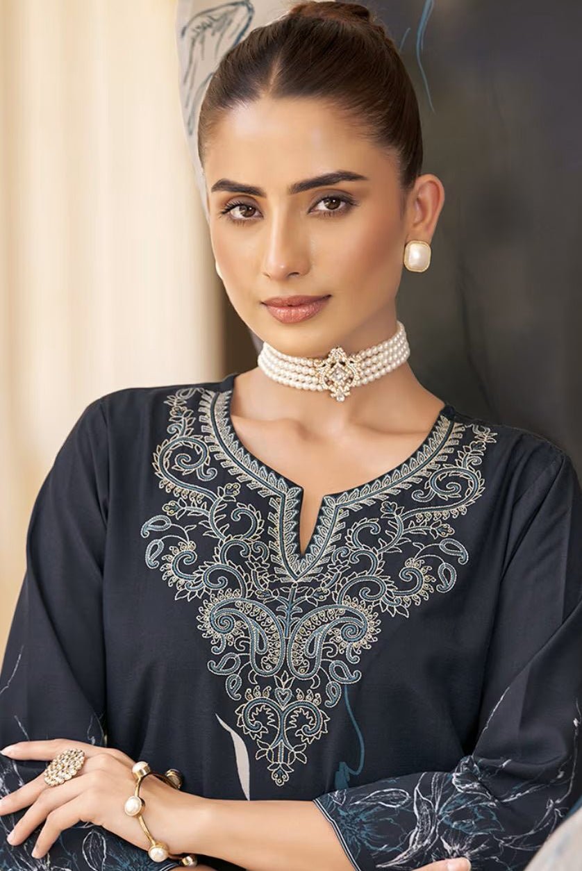 Aromie affordable Indian kurta set Canada USA featuring intricate embroidery and elegant design