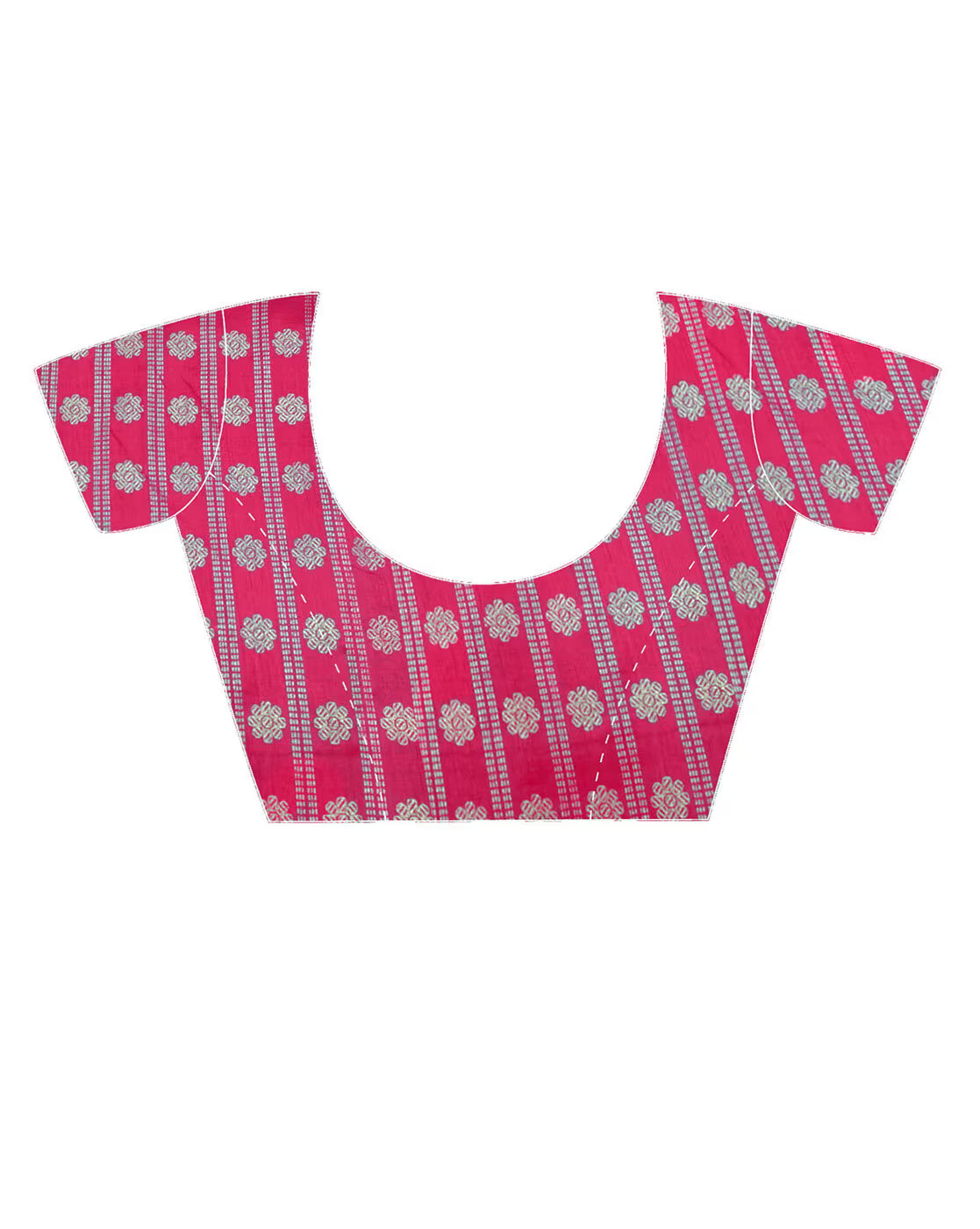 Affordable woven silk saree in vibrant pink with floral patterns and elegant design