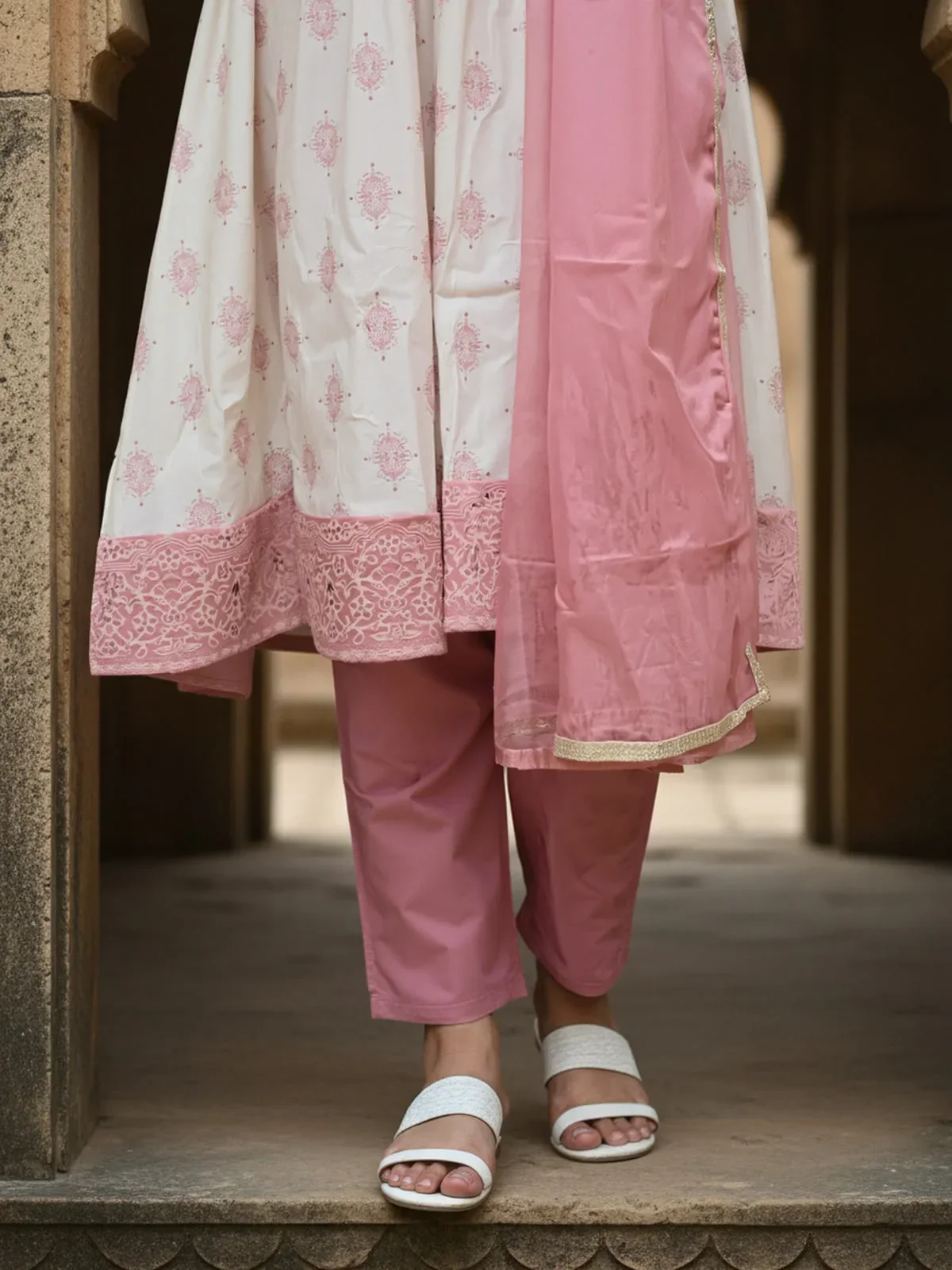 Women’s Viscose Poly Embroidered Anarkali Suit Set