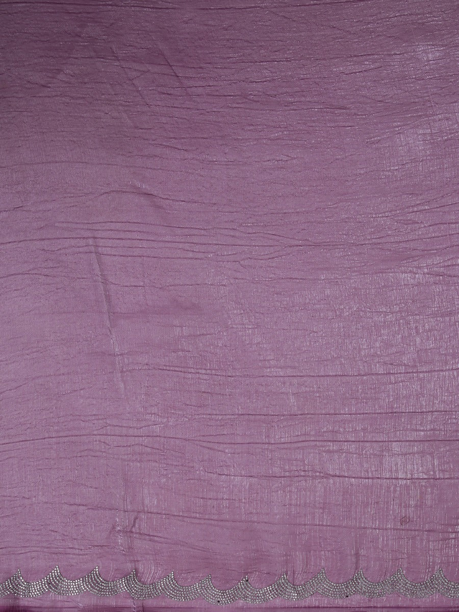 Shimmer Chiffon Dusty Grape Saree with Mini Stone Work