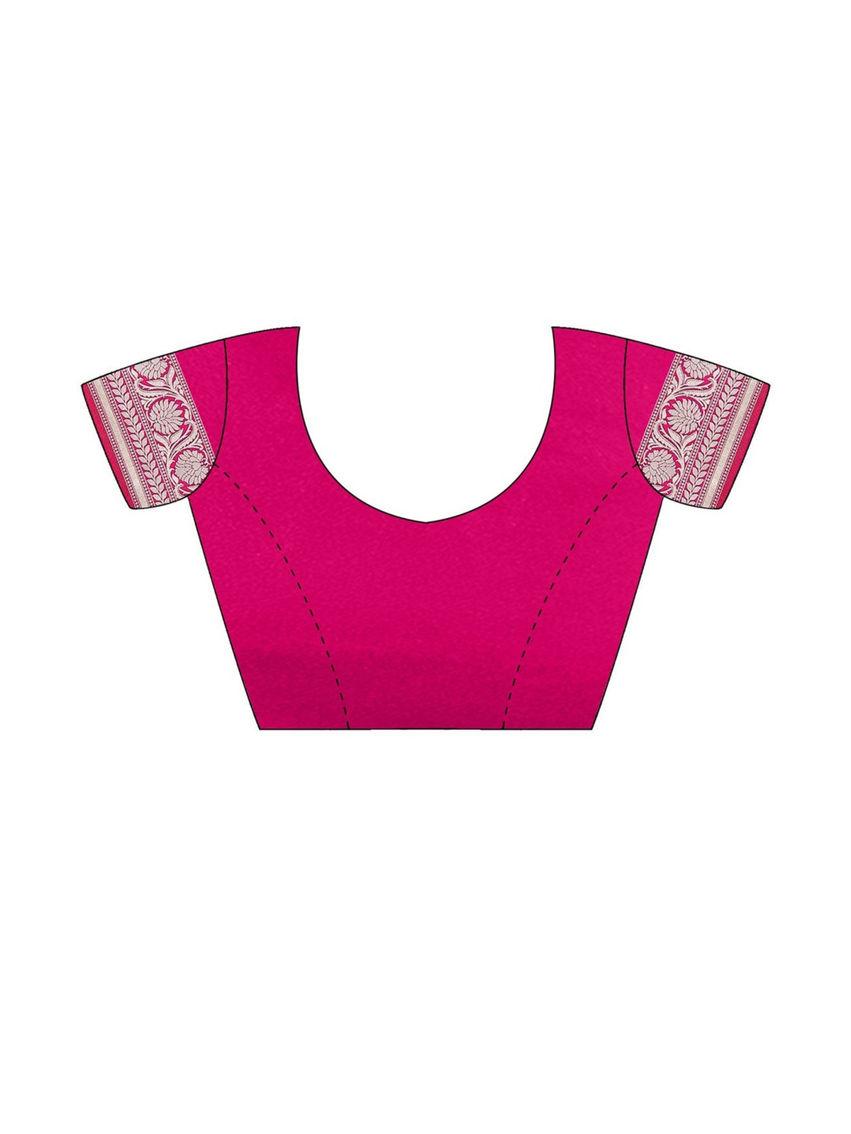 Pink Banarasi Silk Blend Saree with Paisley Woven Design & Zari Border