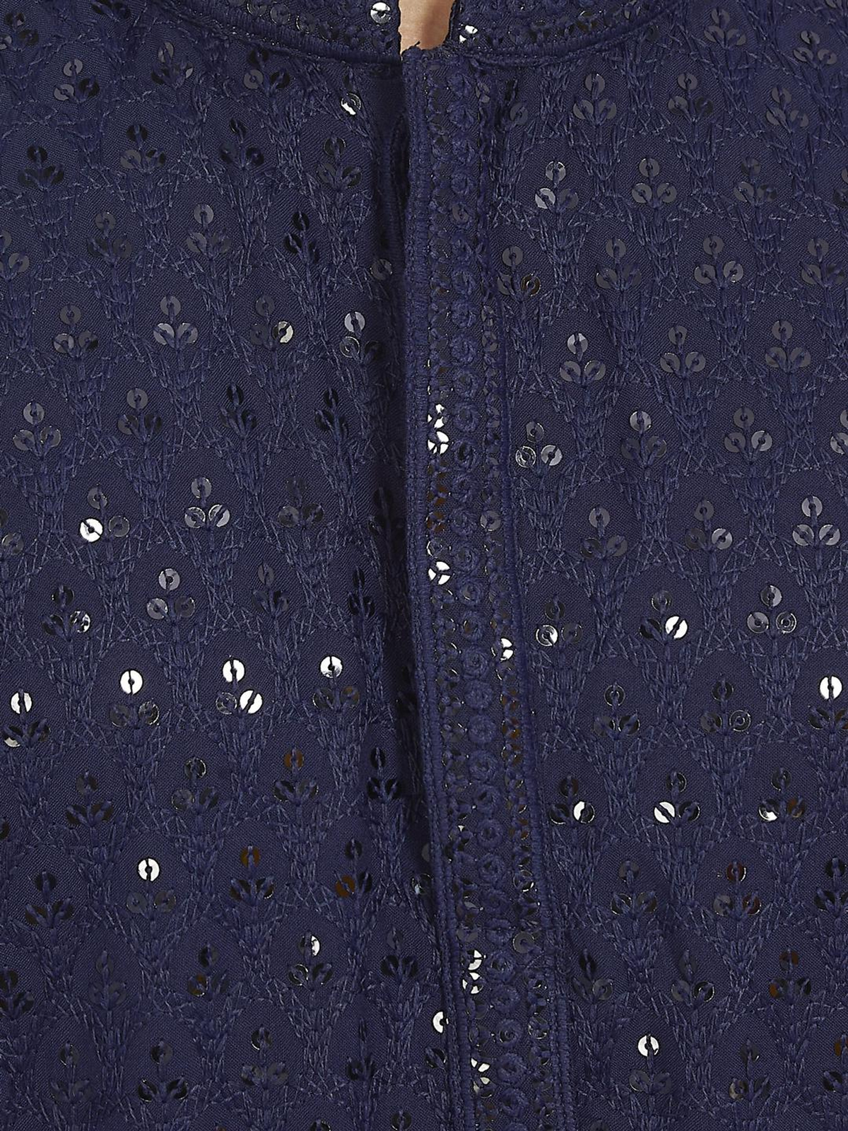 Men’s Navy Blue Chikankari Embroidered Rayon Kurta AROMIE | Affordable Indian Clothes & Dresses in Canada