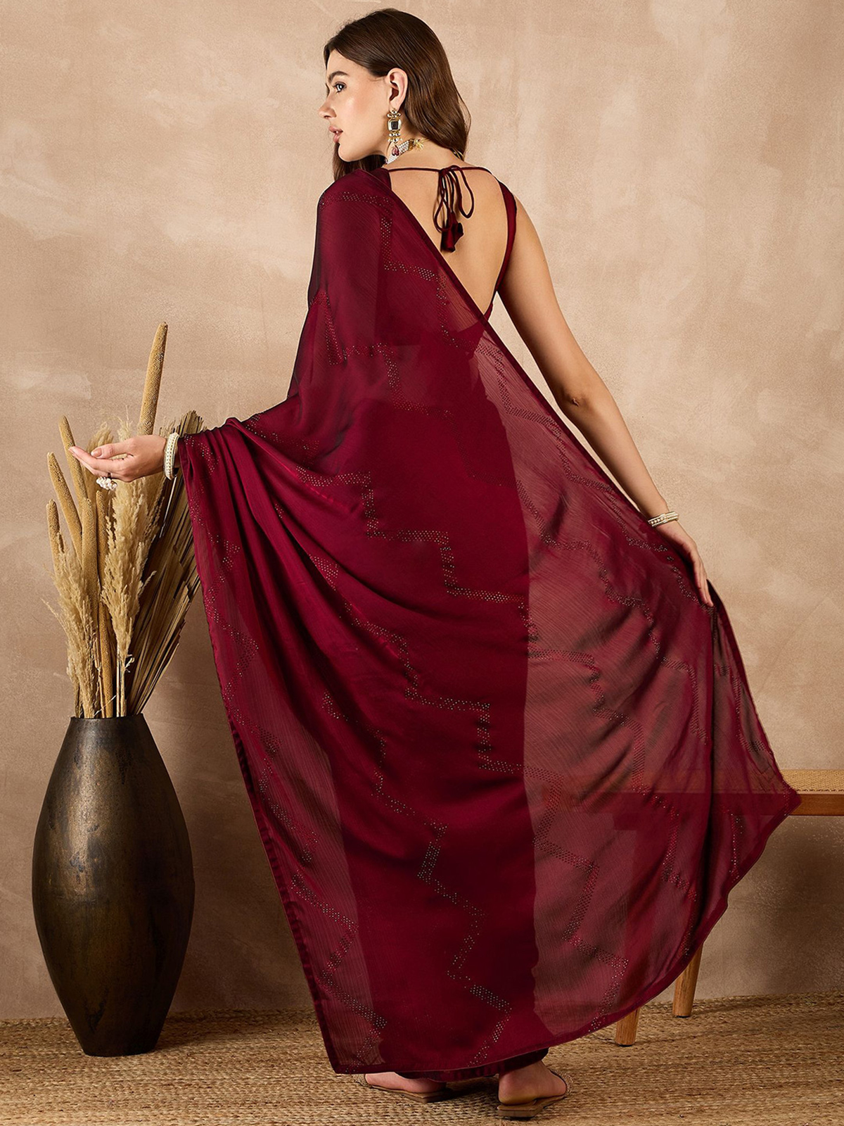 Satin Designer Saree aromie