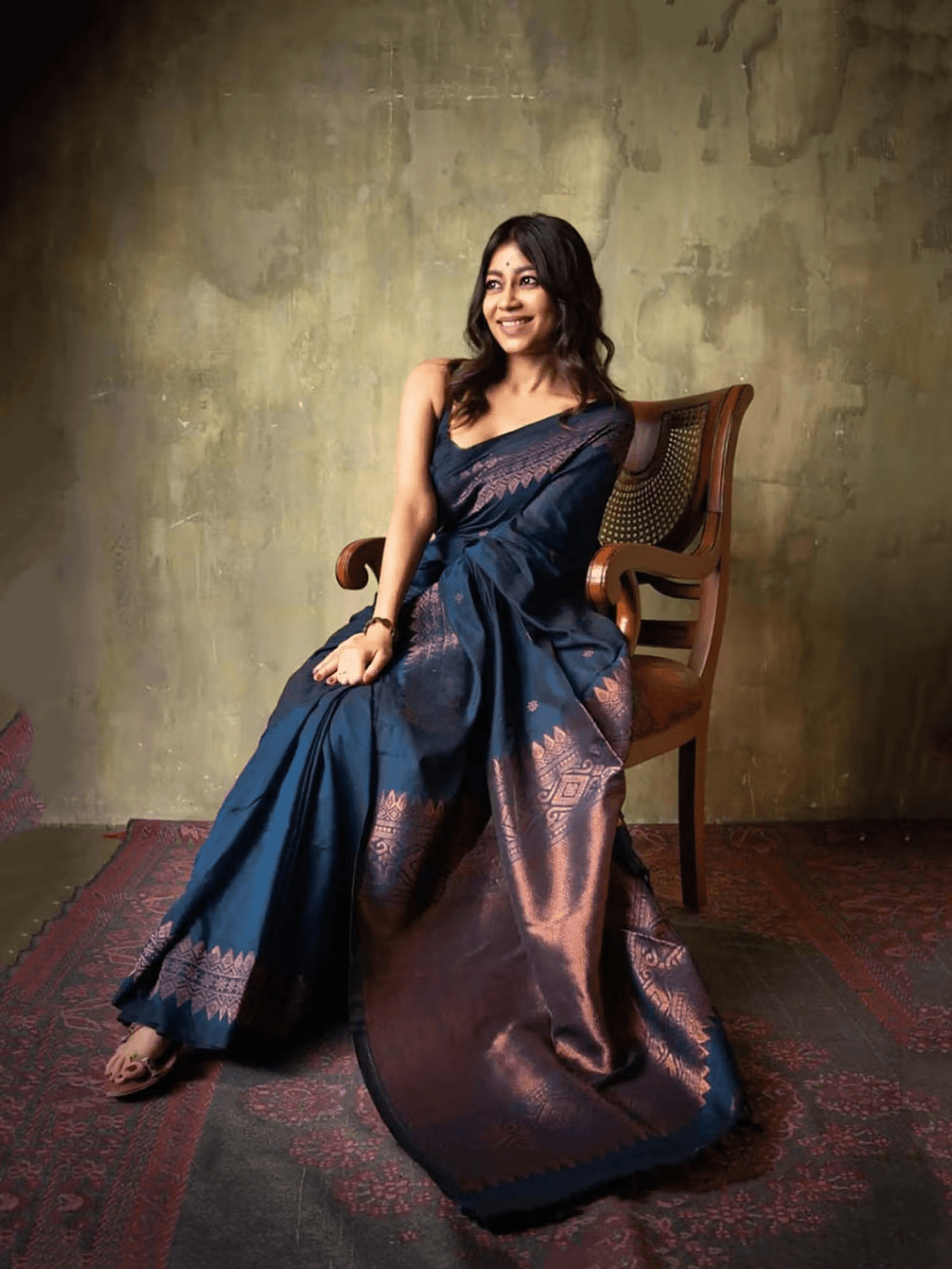 Banarasi Silk Saree with Intricate Woven Design – Recycled Blouse Included - aromie