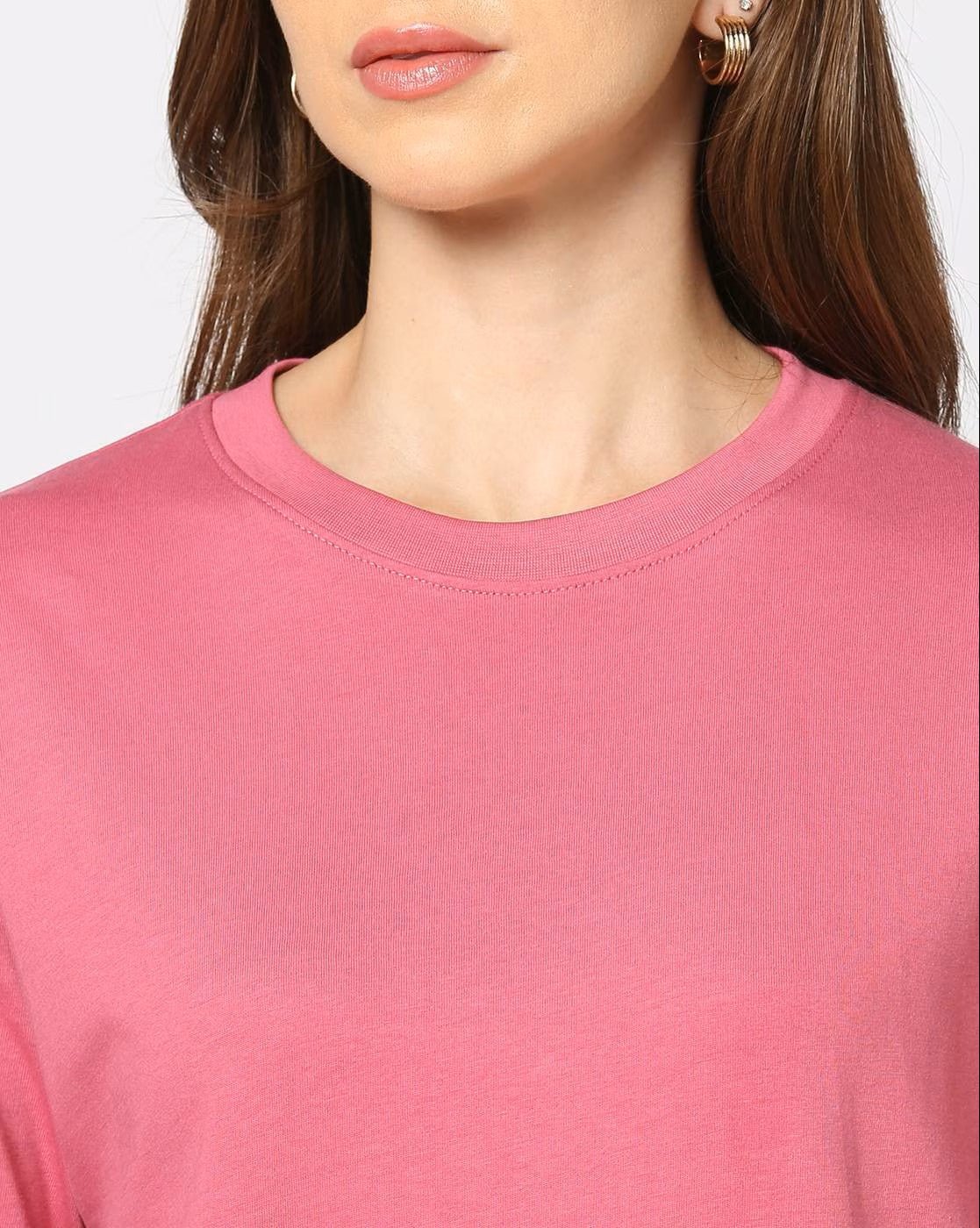 Women's Oversized Cotton T-Shirt in Pink