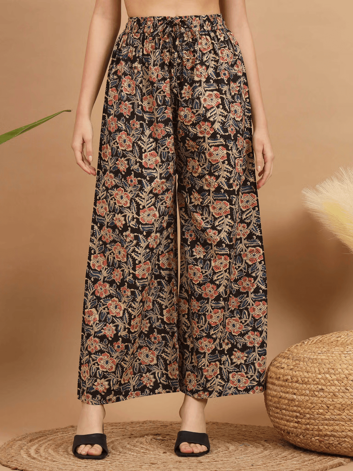 Black Kalamkari Cotton Kurta Set - Elegant Three Piece