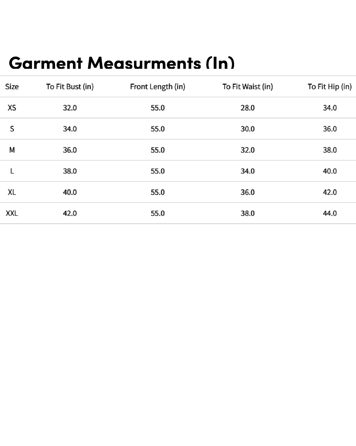 Size chart for burgundy satin anarkali kurta by Aromie with detailed garment measurements