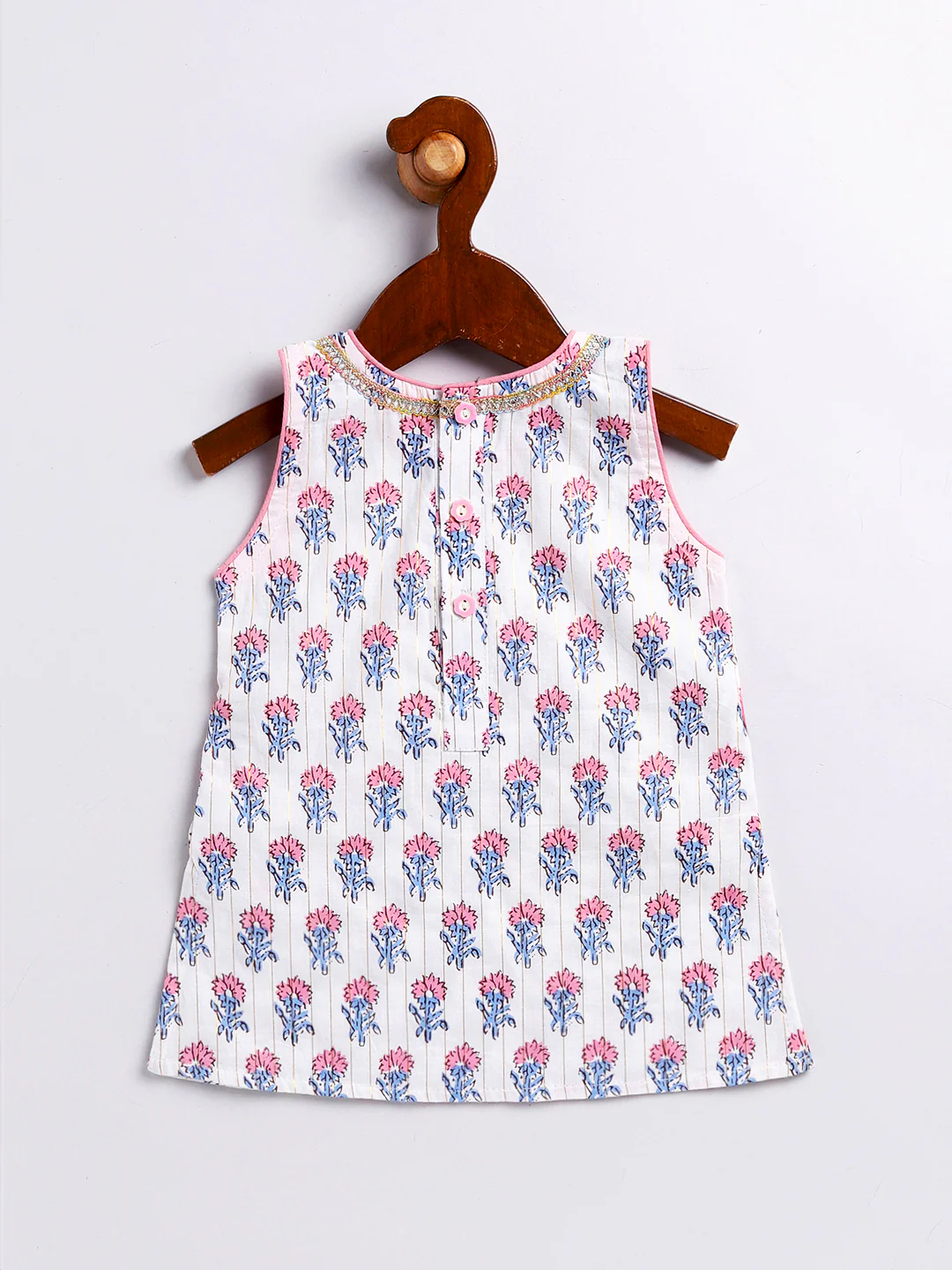 Multicolor Cotton  Girls Kurta Set