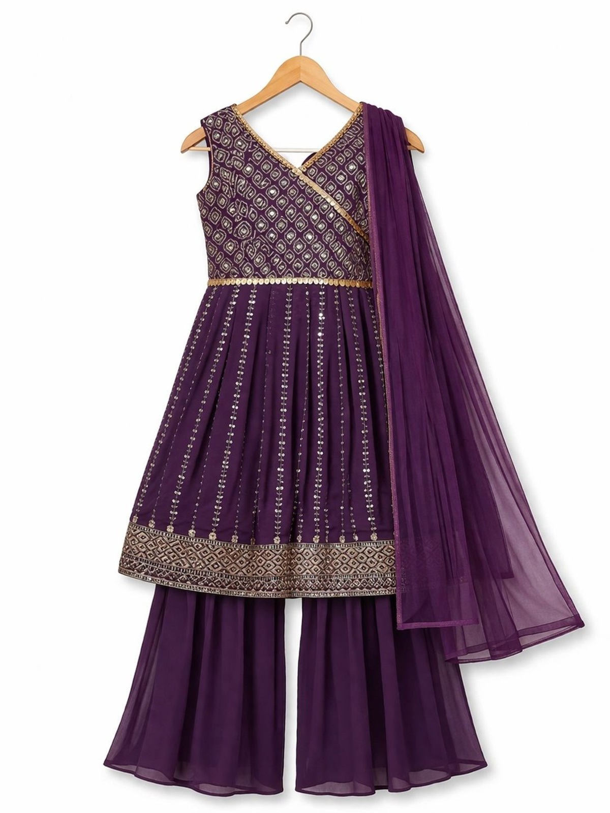 Girls Poly Georgette Kurta Set