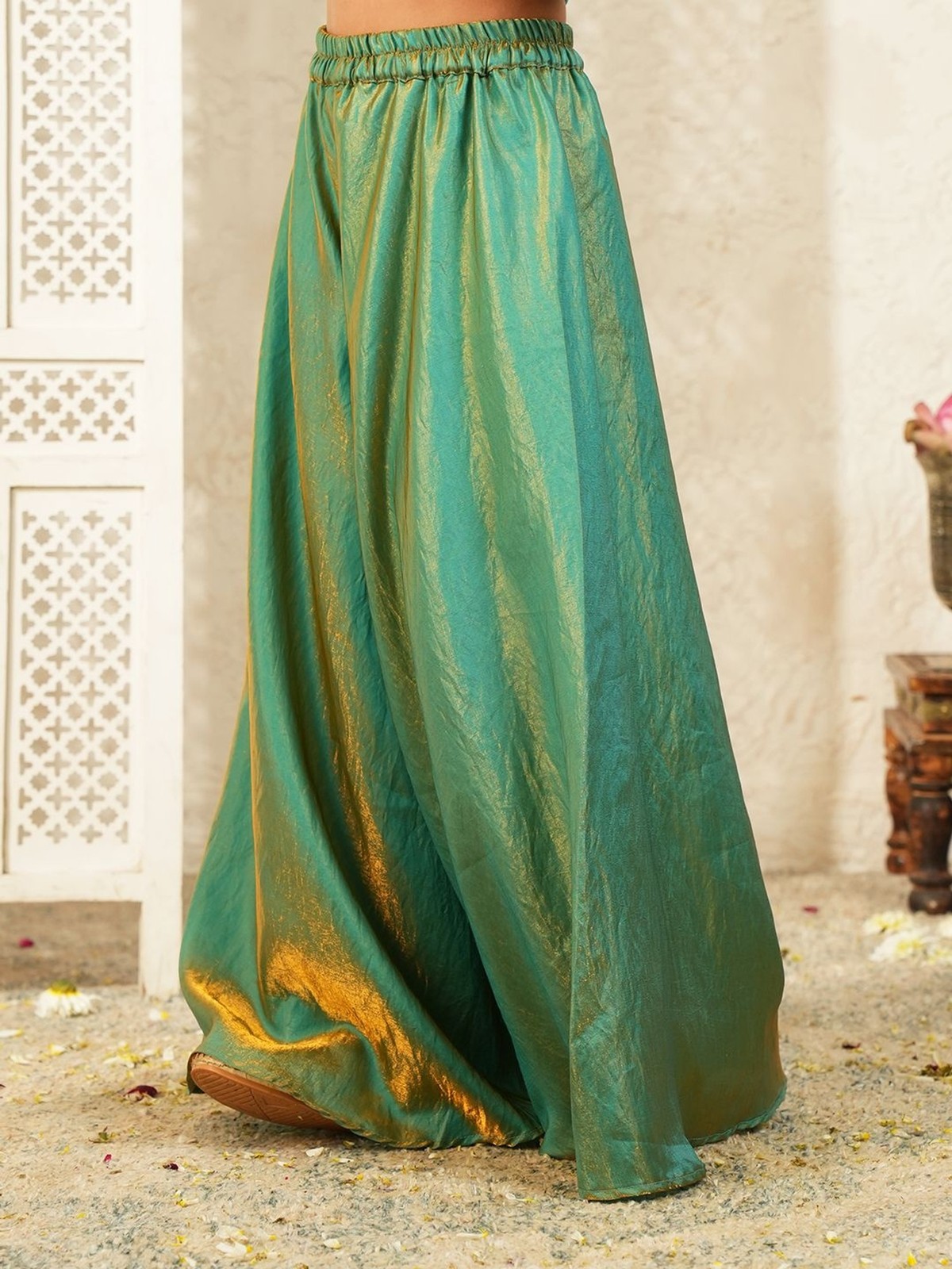 Girls Regular Gotta Patti Kurta with Palazzos & With Dupatta