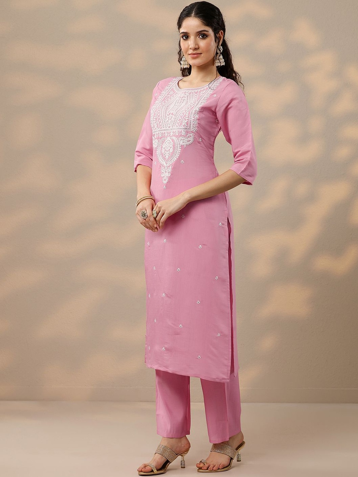 Women Ethnic Motifs Embroidered Kurta with Trousers & Dupatta