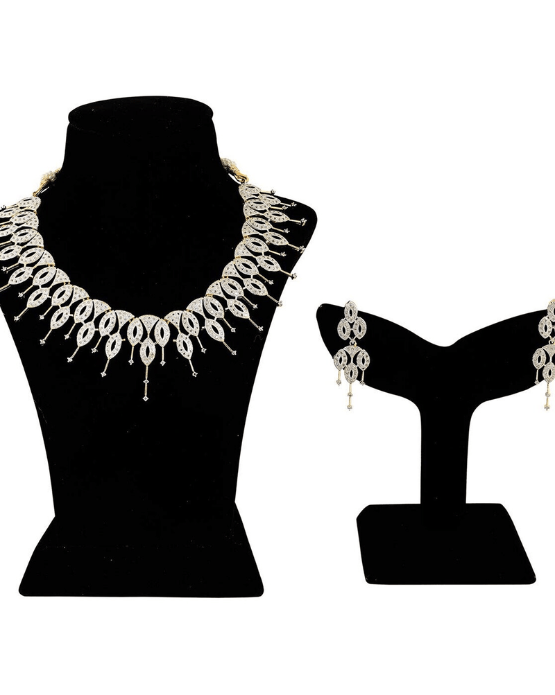 Designer AD Choker Necklace & Earrings Set - aromie