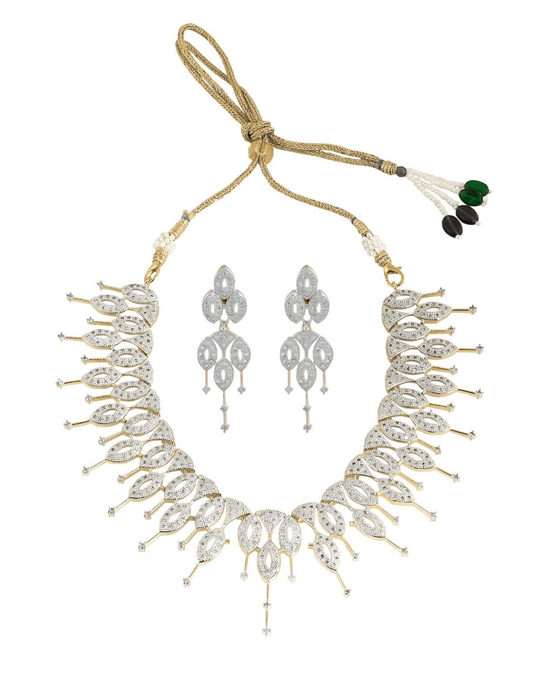 Designer AD Choker Necklace & Earrings Set - aromie