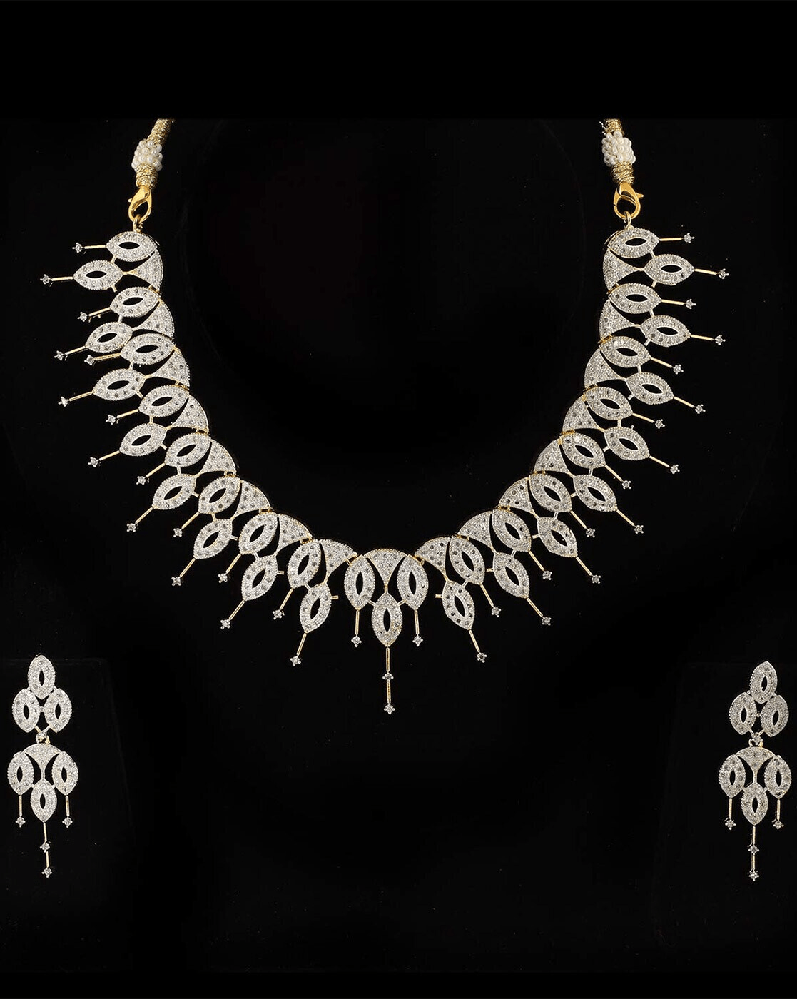 Designer AD Choker Necklace & Earrings Set - aromie