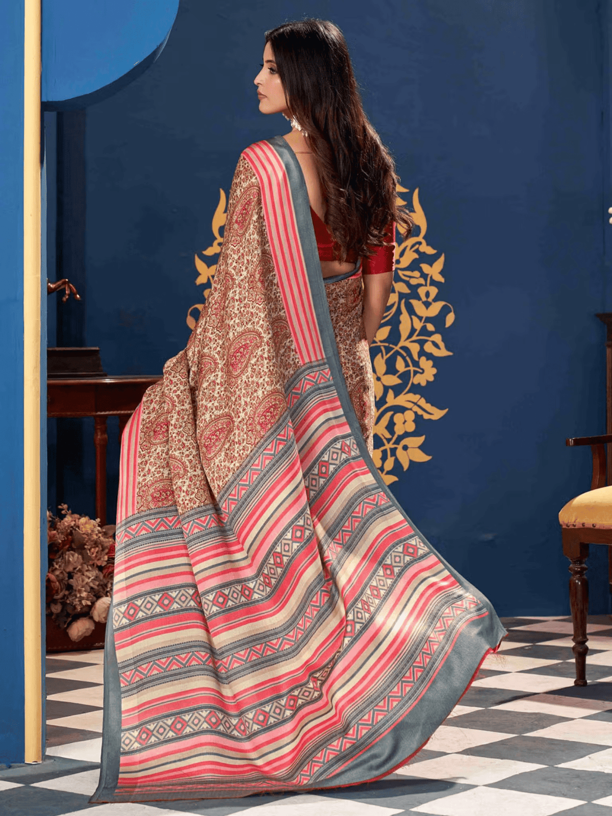 Designer Indian Saree Canada - Elegant Print