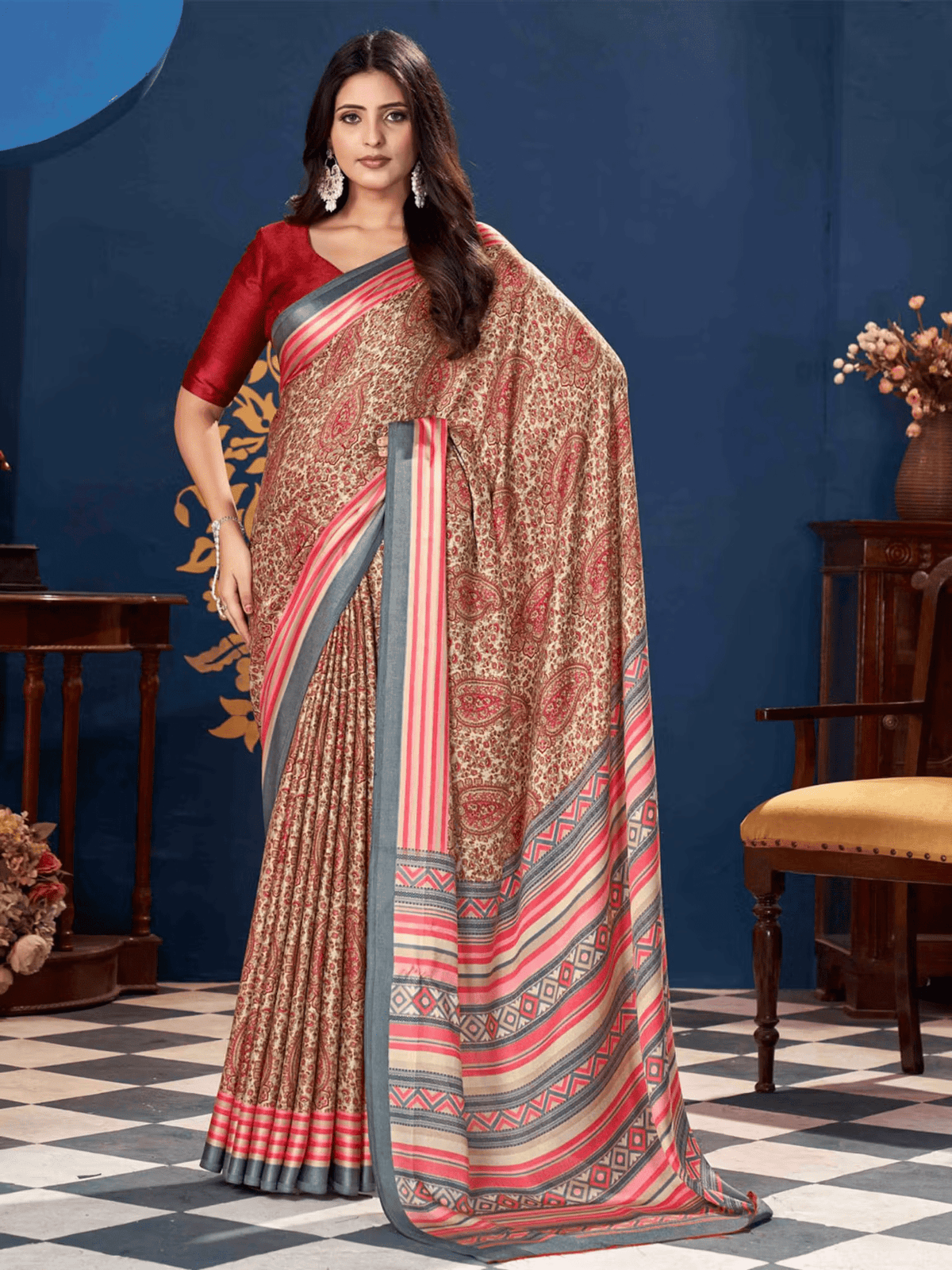 Designer Indian Saree Canada - Elegant Print