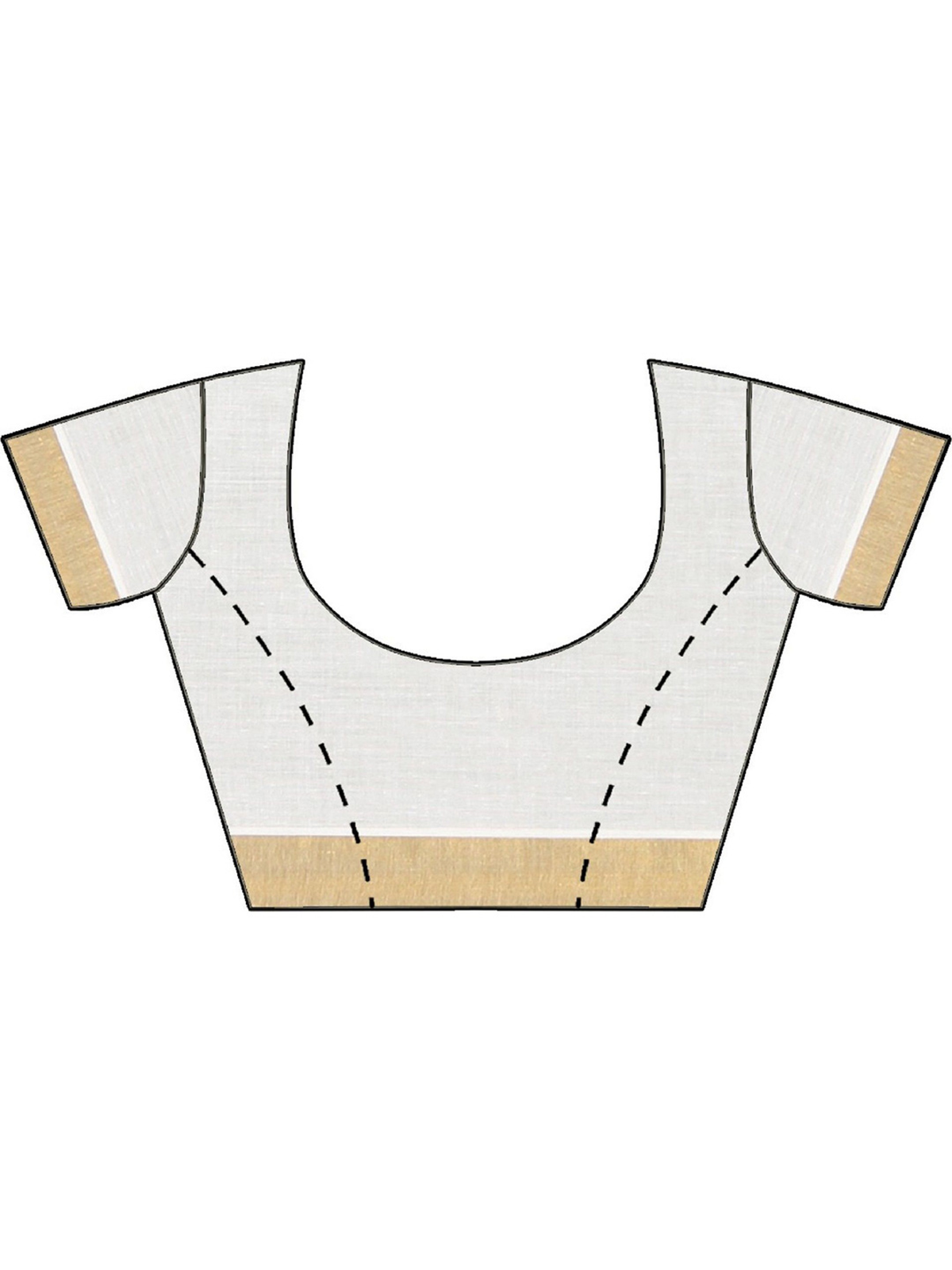 Aromie white blouse piece with golden border for Designer Indian Saree Canada