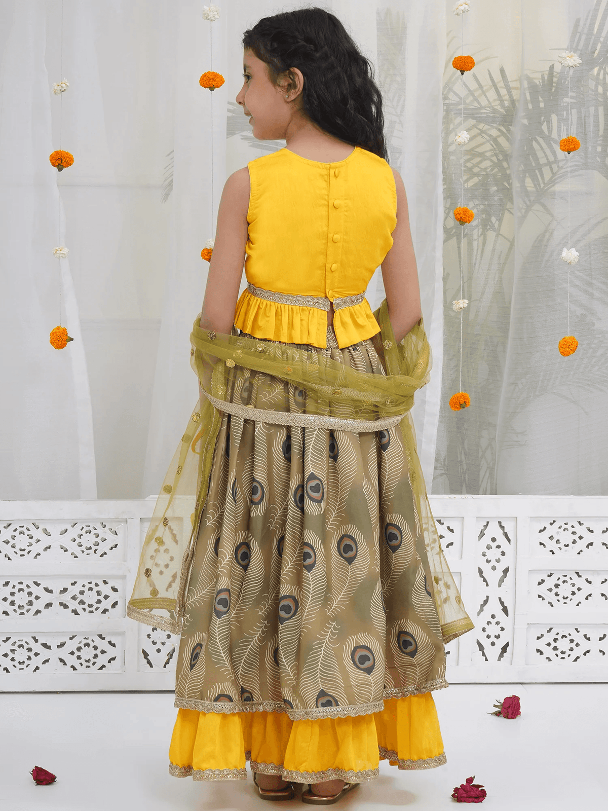 Girls Mor Pankh Lehenga Set